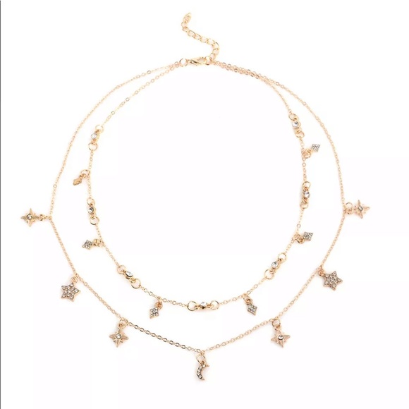 ✨Moon & Star Double Layer Choker Necklace✨ - Picture 6 of 8
